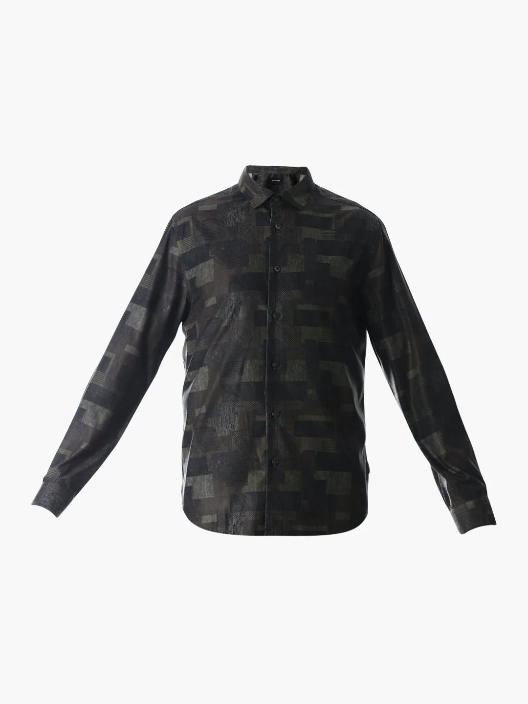 Dark Brown Printed Shirt - Image 7