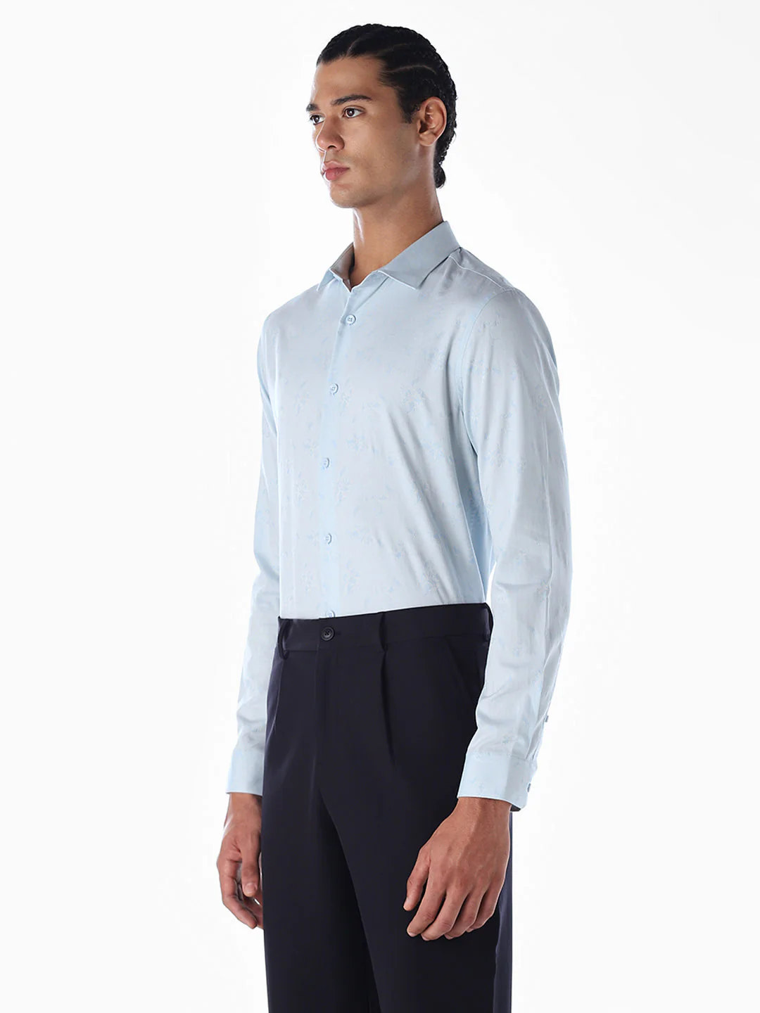 Floral Dobby Slim Fit Shirt - Image 3
