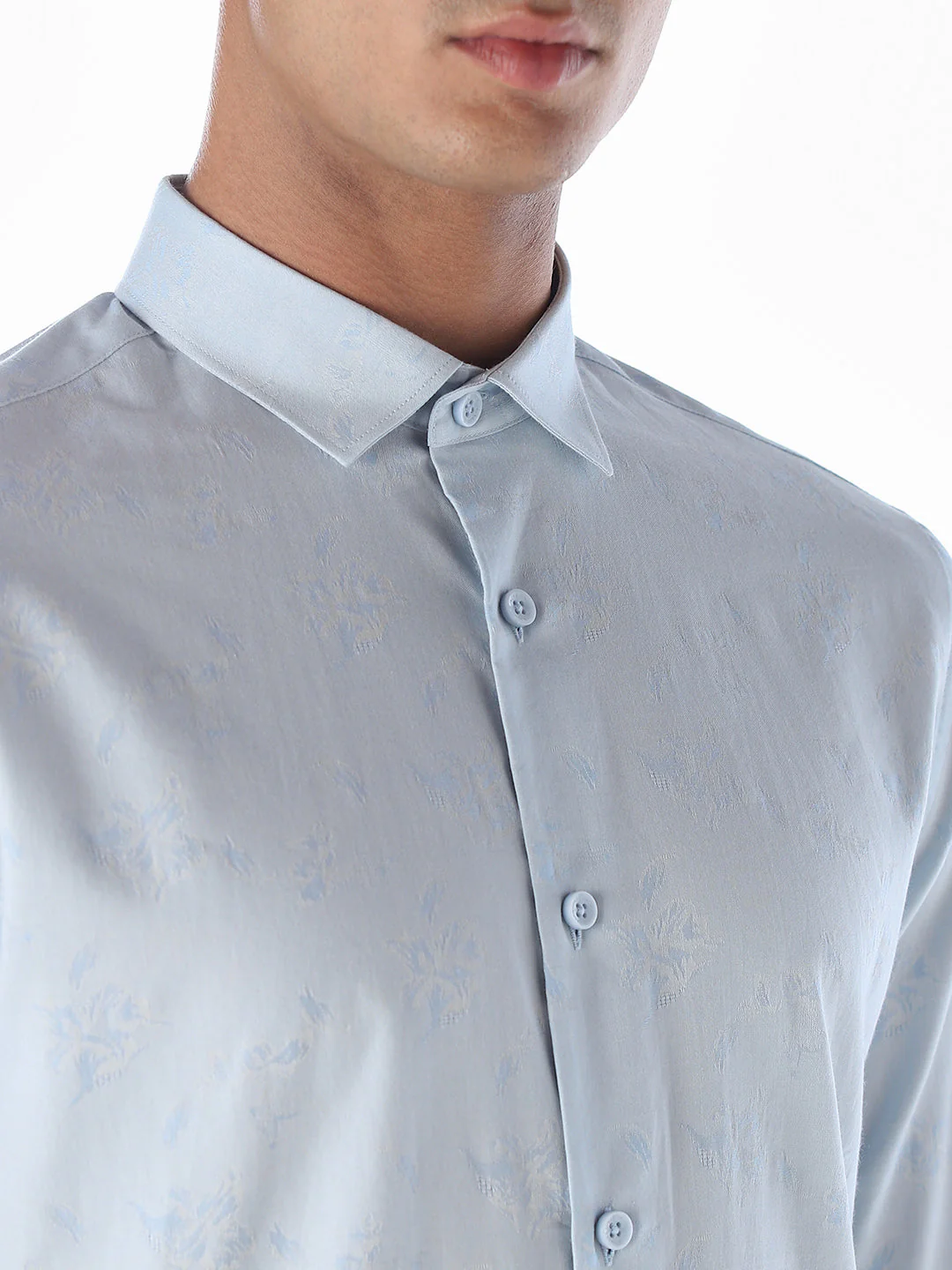Floral Dobby Slim Fit Shirt - Image 5