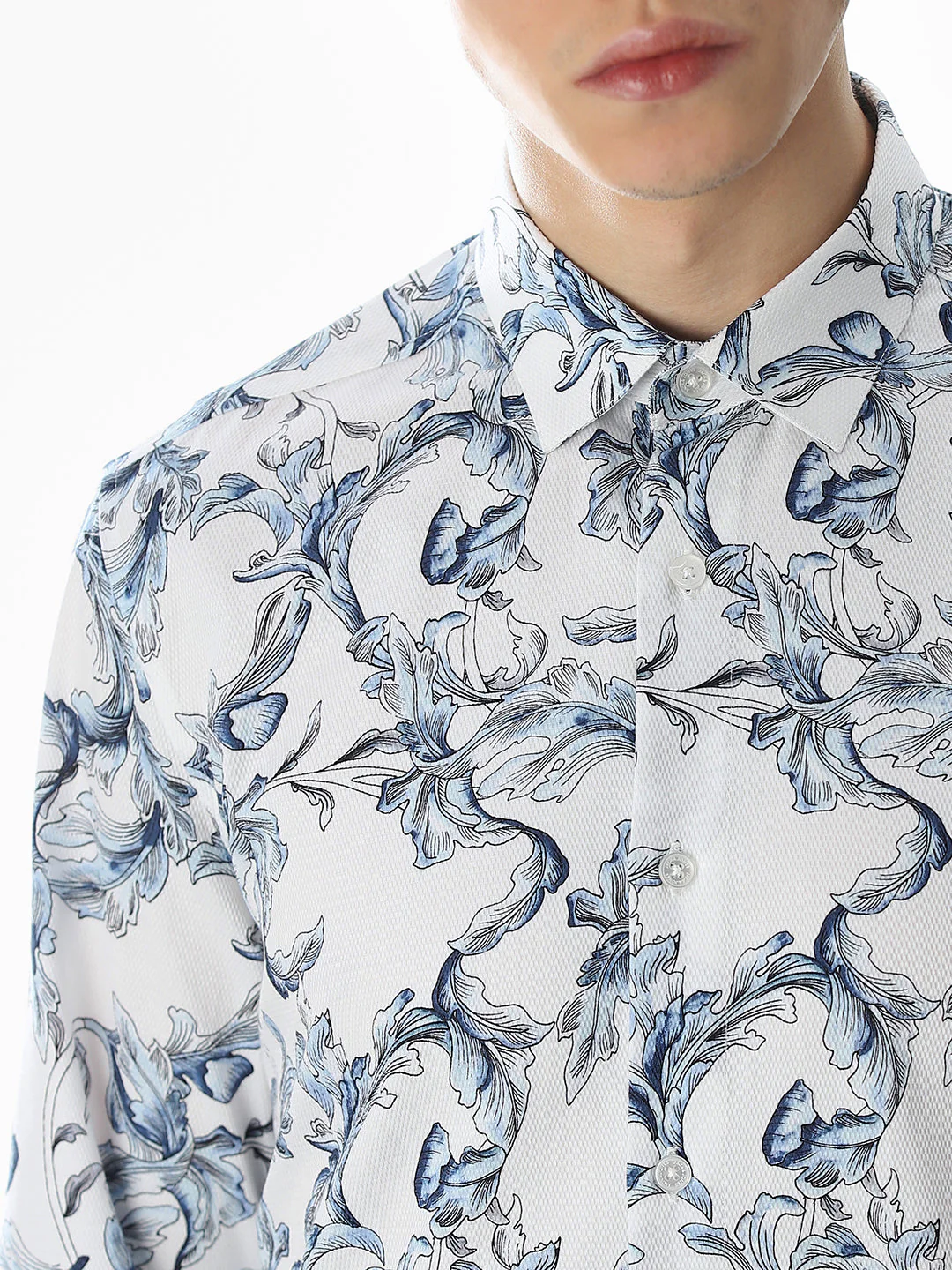 White Printed Cotton Shirt - Image 5