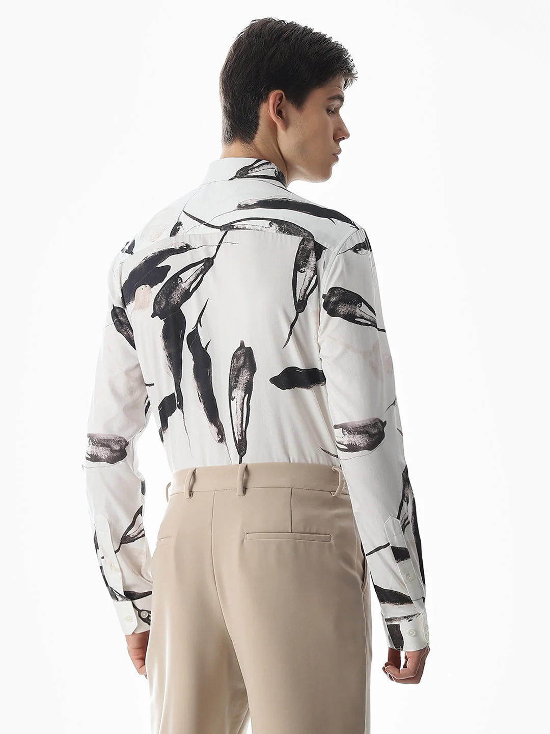 White Printed Cotton Shirt - Image 4