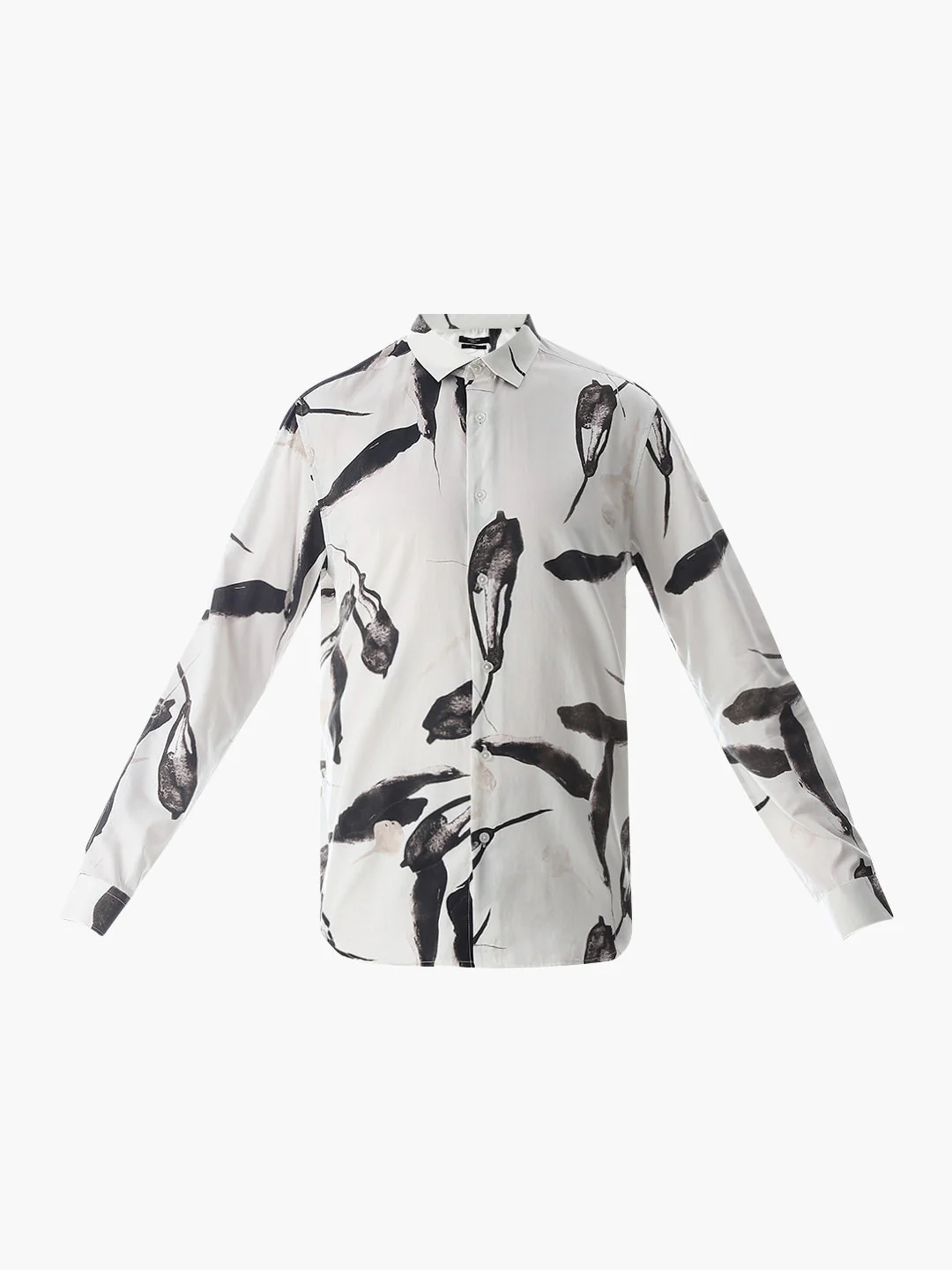 White Printed Cotton Shirt - Image 7