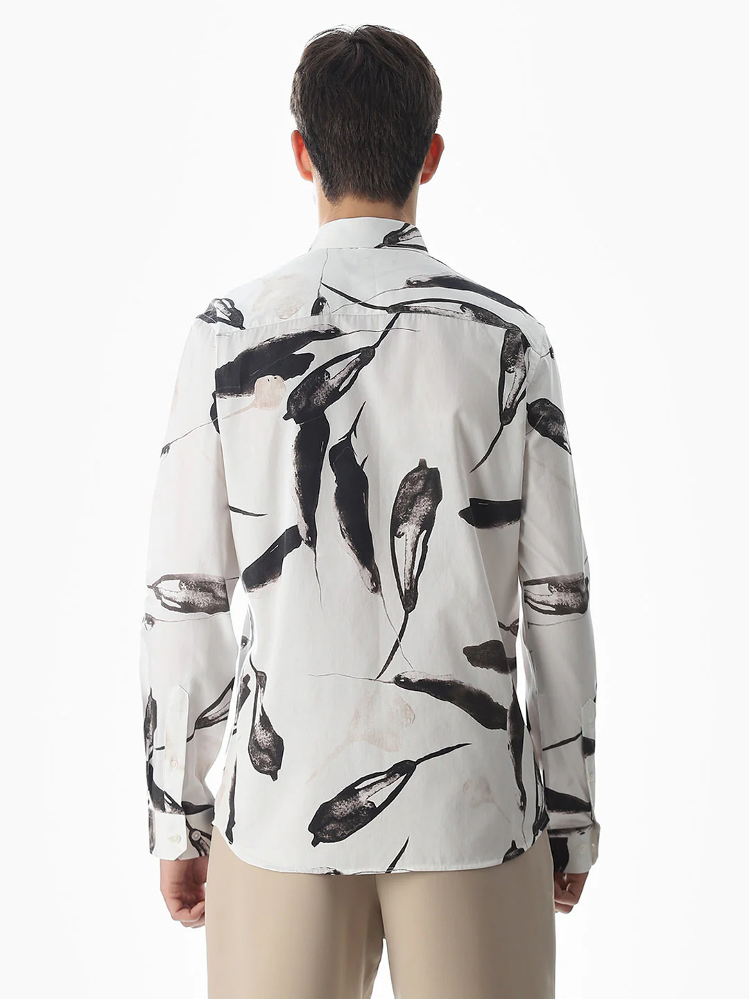 White Printed Cotton Shirt - Image 9