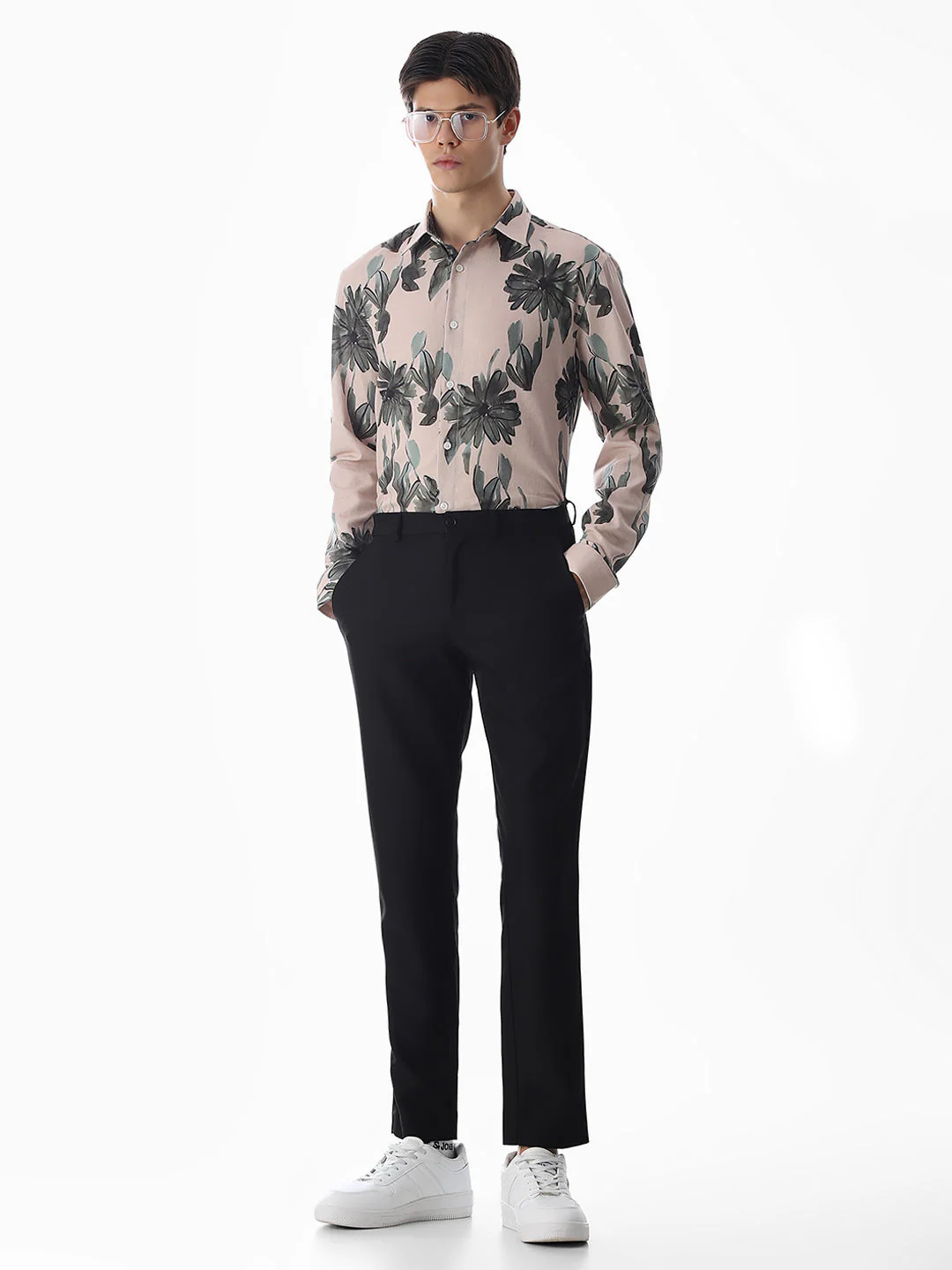 Olive Cotton Slim Fit Shirt - Image 6