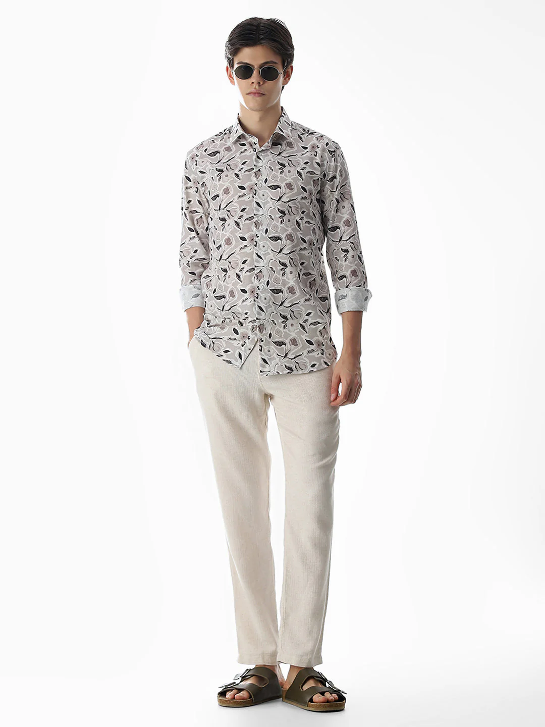 Beige Printed Cotton Shirt - Image 6