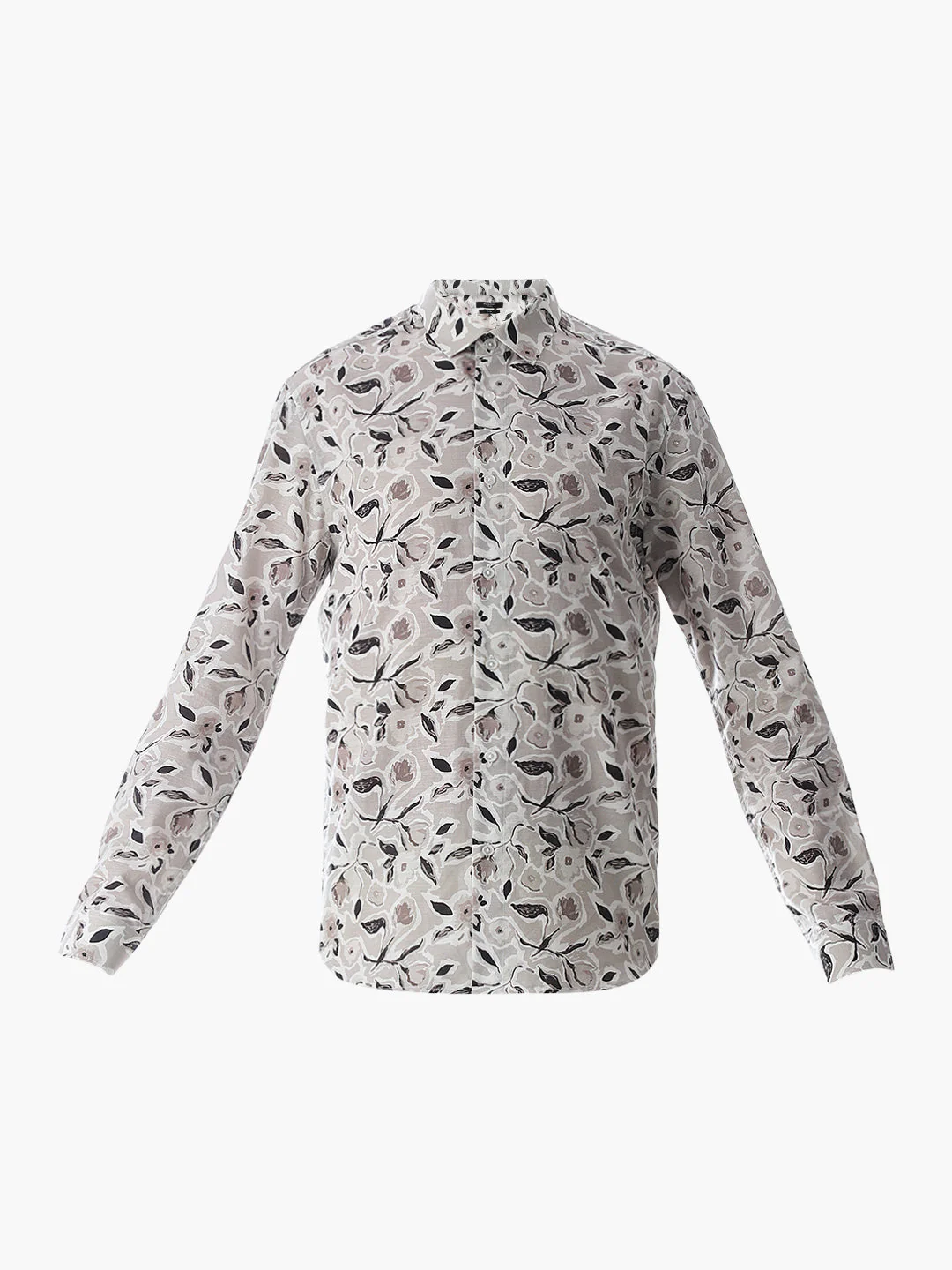Beige Printed Cotton Shirt - Image 7