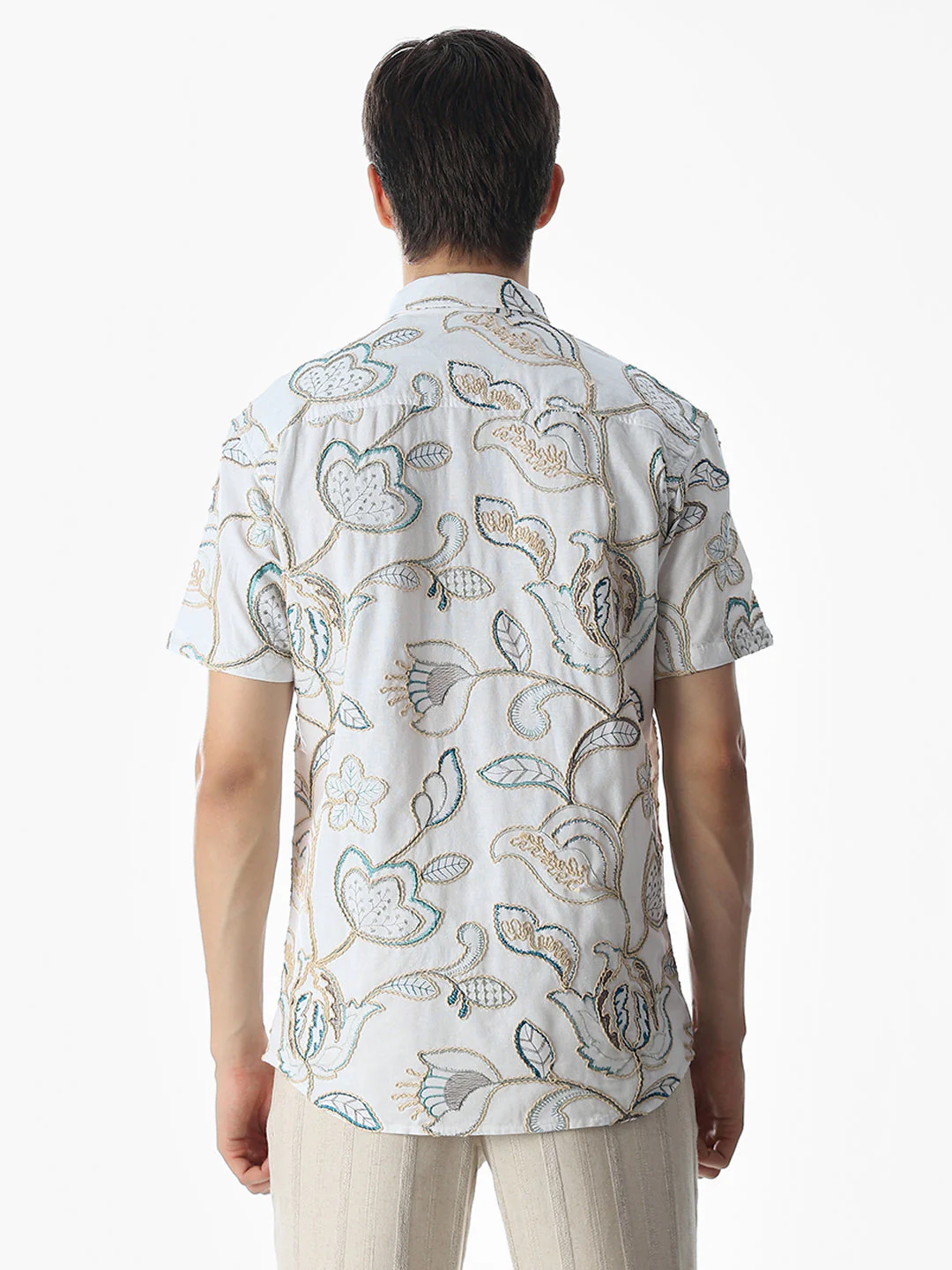 Floral Embroidered Cotton Shirt - Image 4