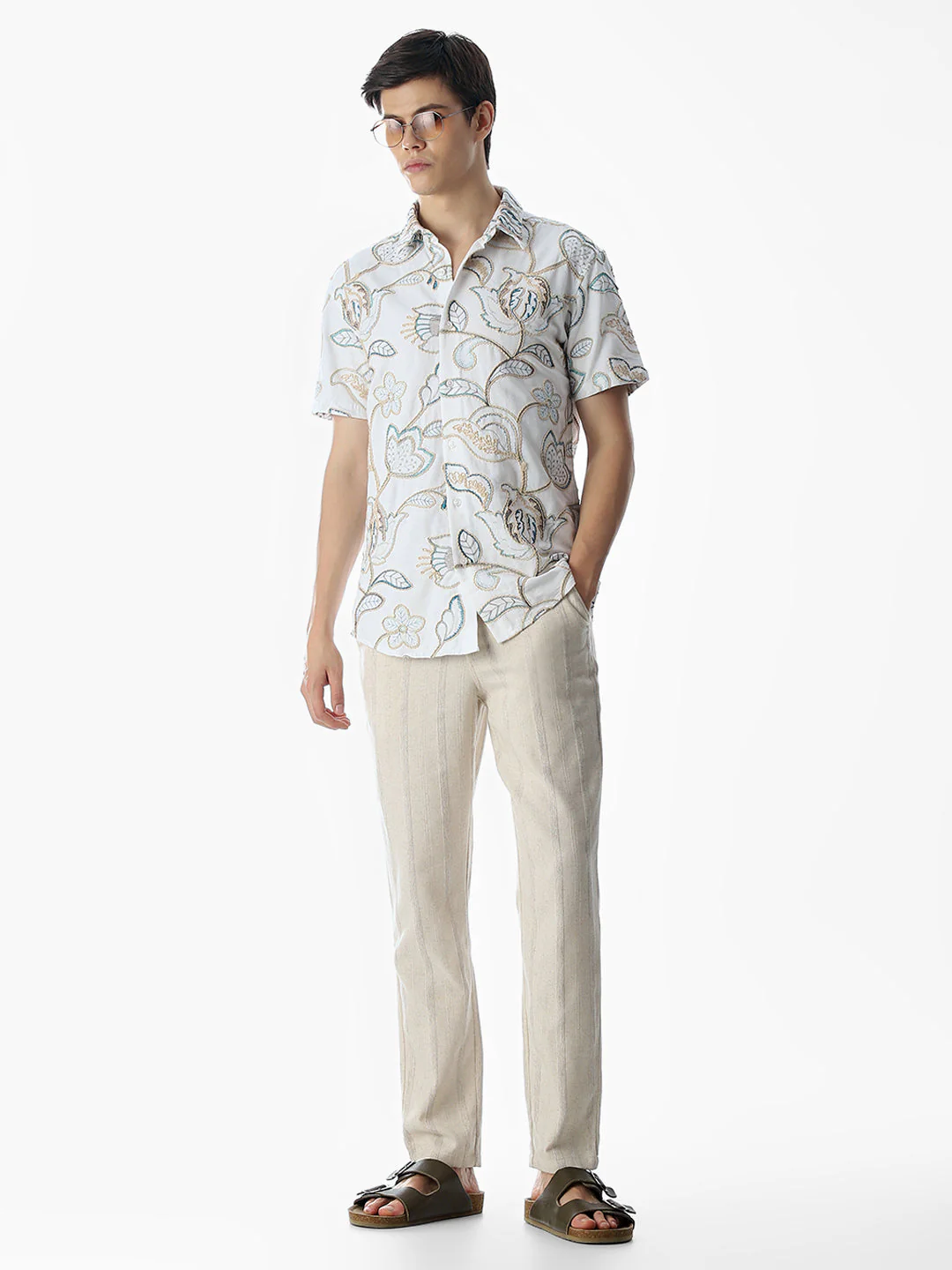 Floral Embroidered Cotton Shirt - Image 6