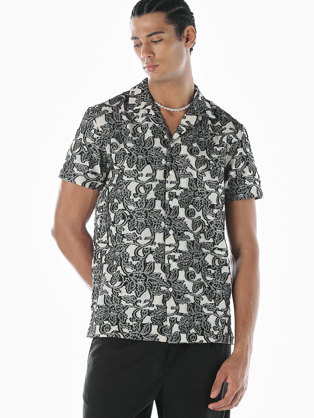 Jacquard Printed Comfort Fit Shirt