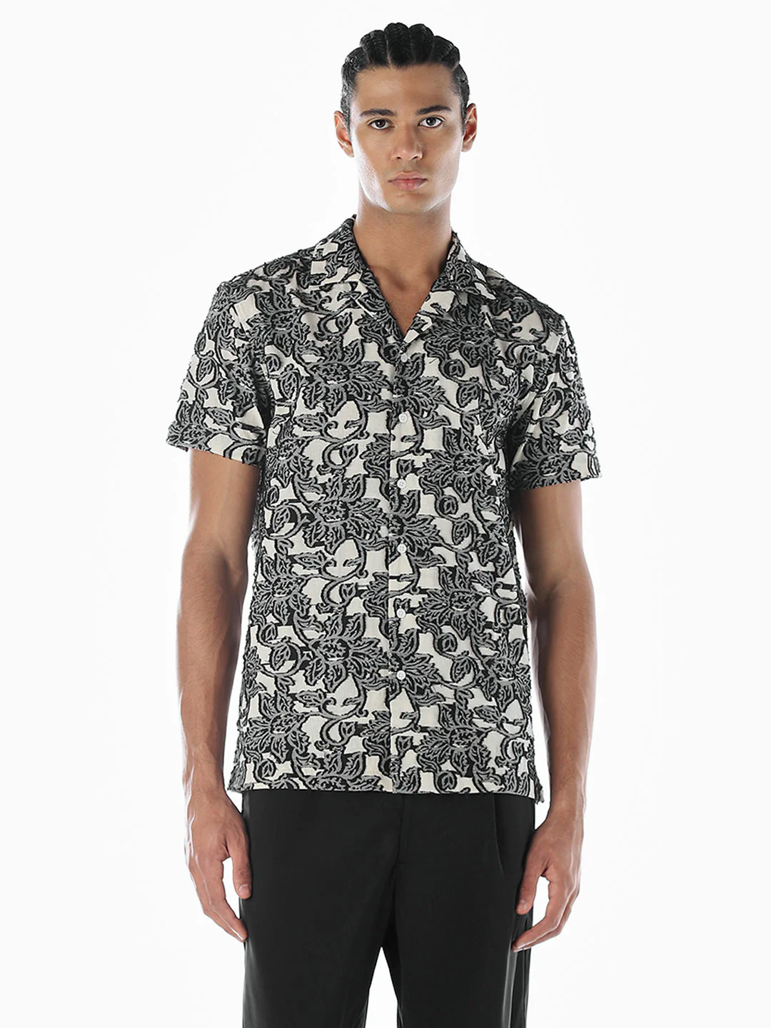 Jacquard Printed Comfort Fit Shirt - Image 2