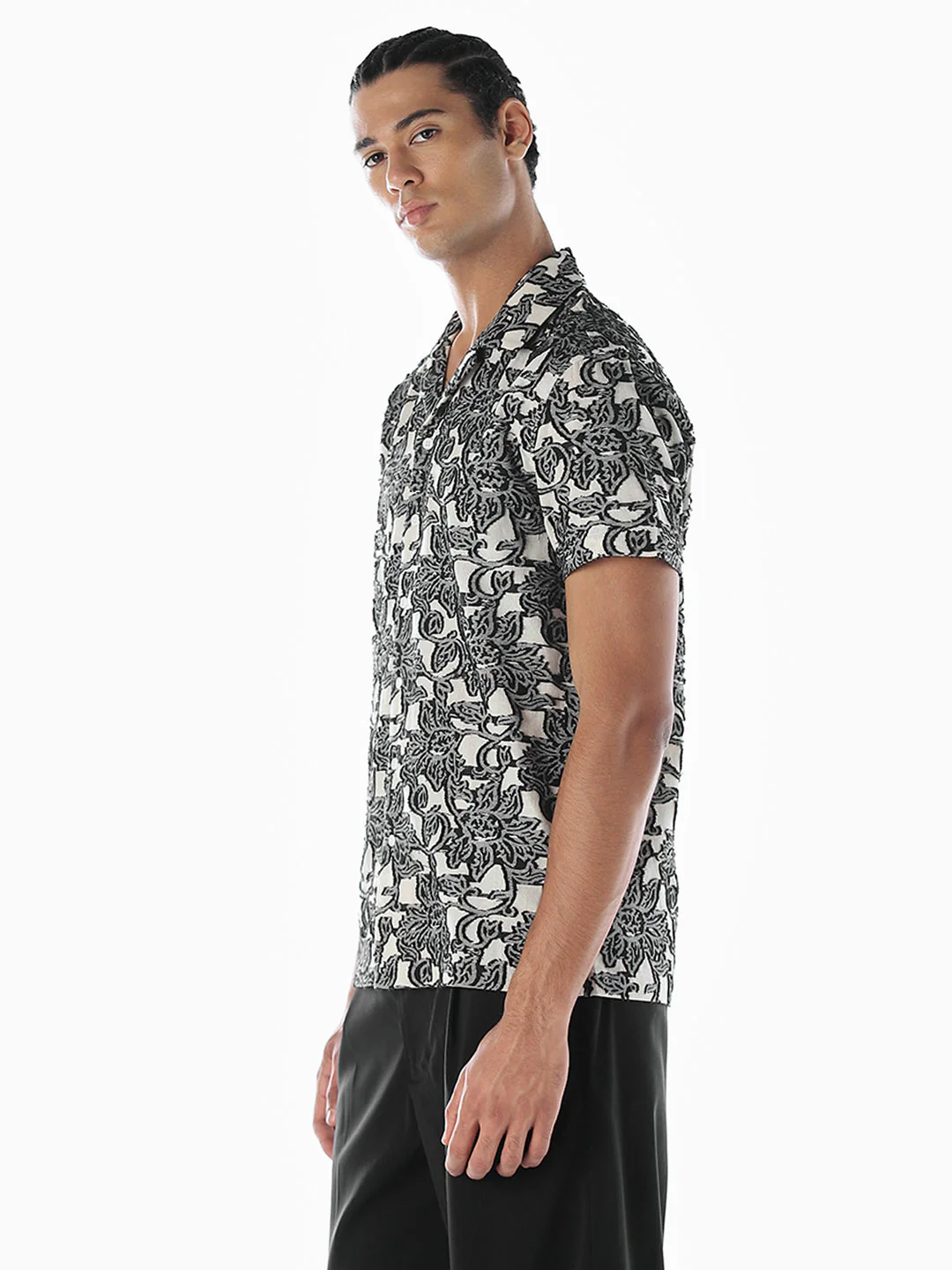 Jacquard Printed Comfort Fit Shirt - Image 3