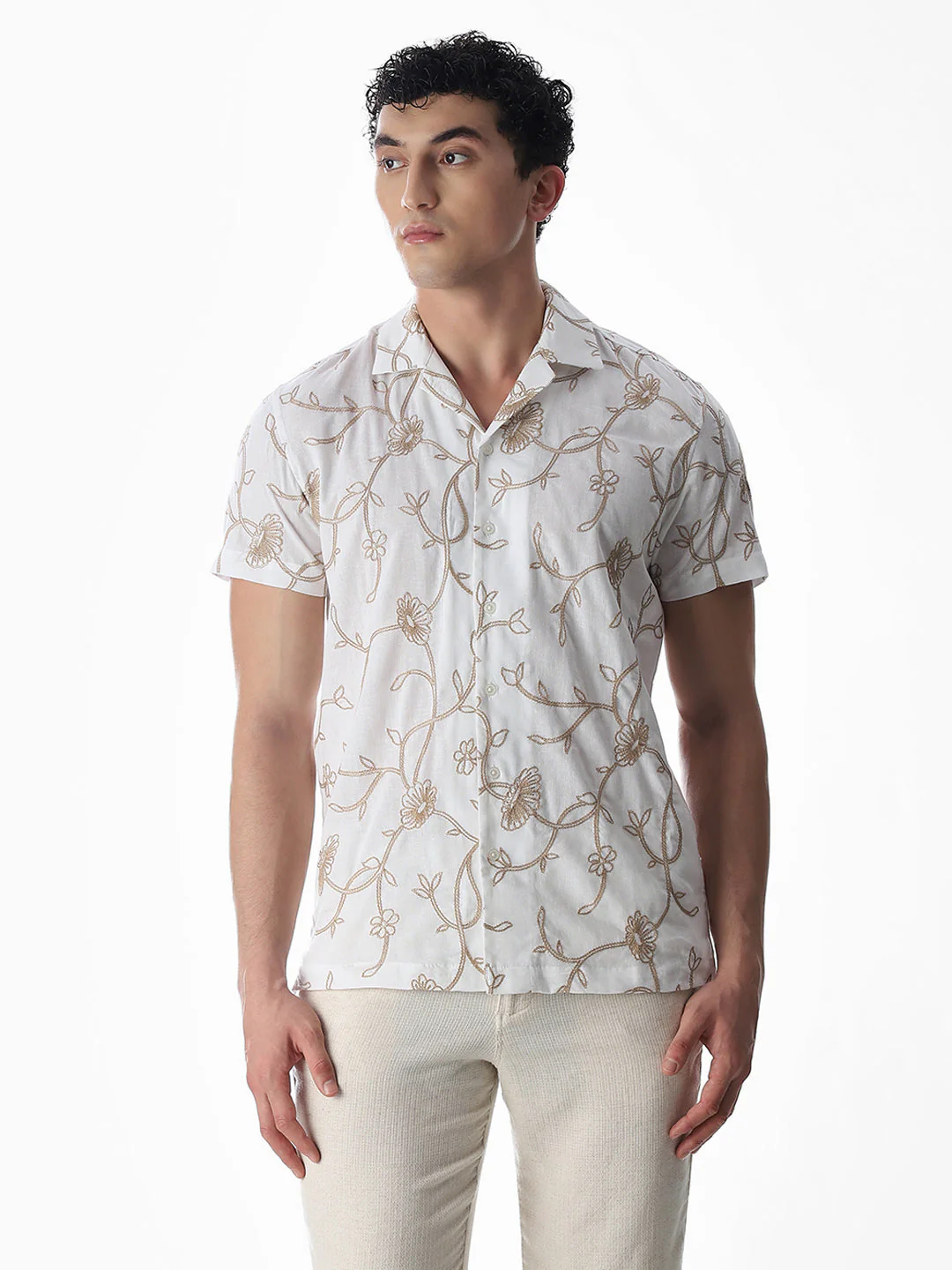 Embroidered Cotton Comfort Fit Shirt - Image 2