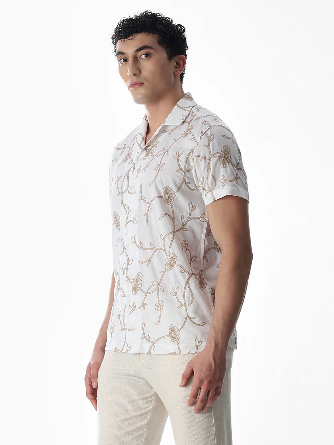 Embroidered Cotton Comfort Fit Shirt - Image 3