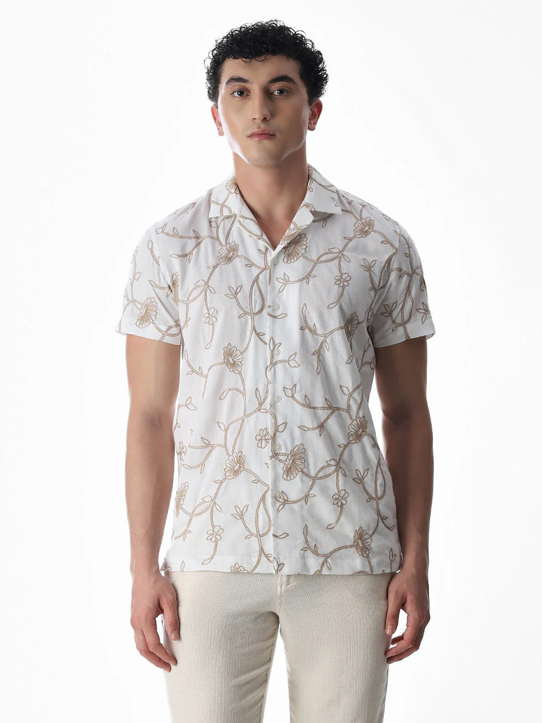 Embroidered Cotton Comfort Fit Shirt - Image 8