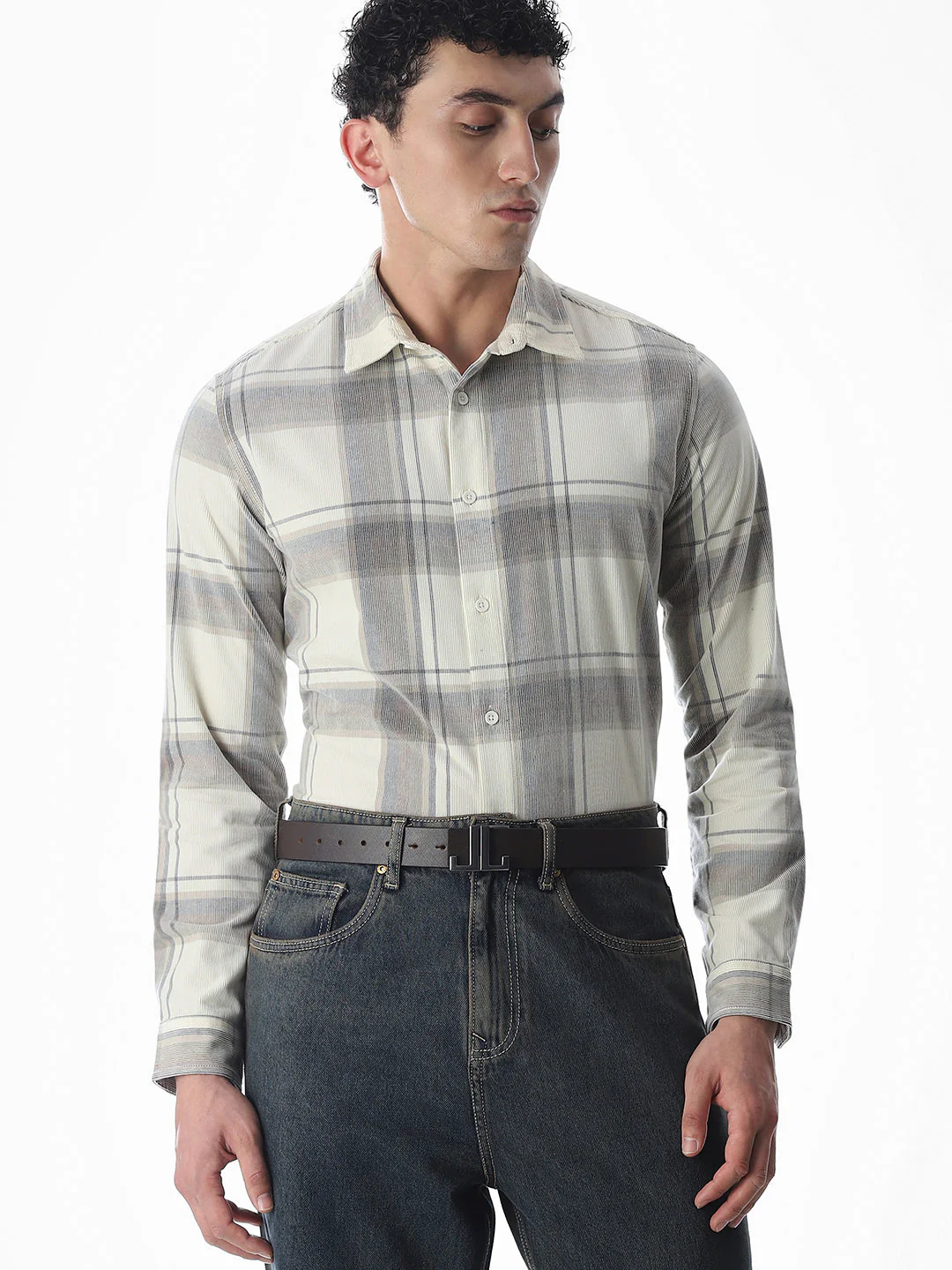 Check Print Cotton Shirt