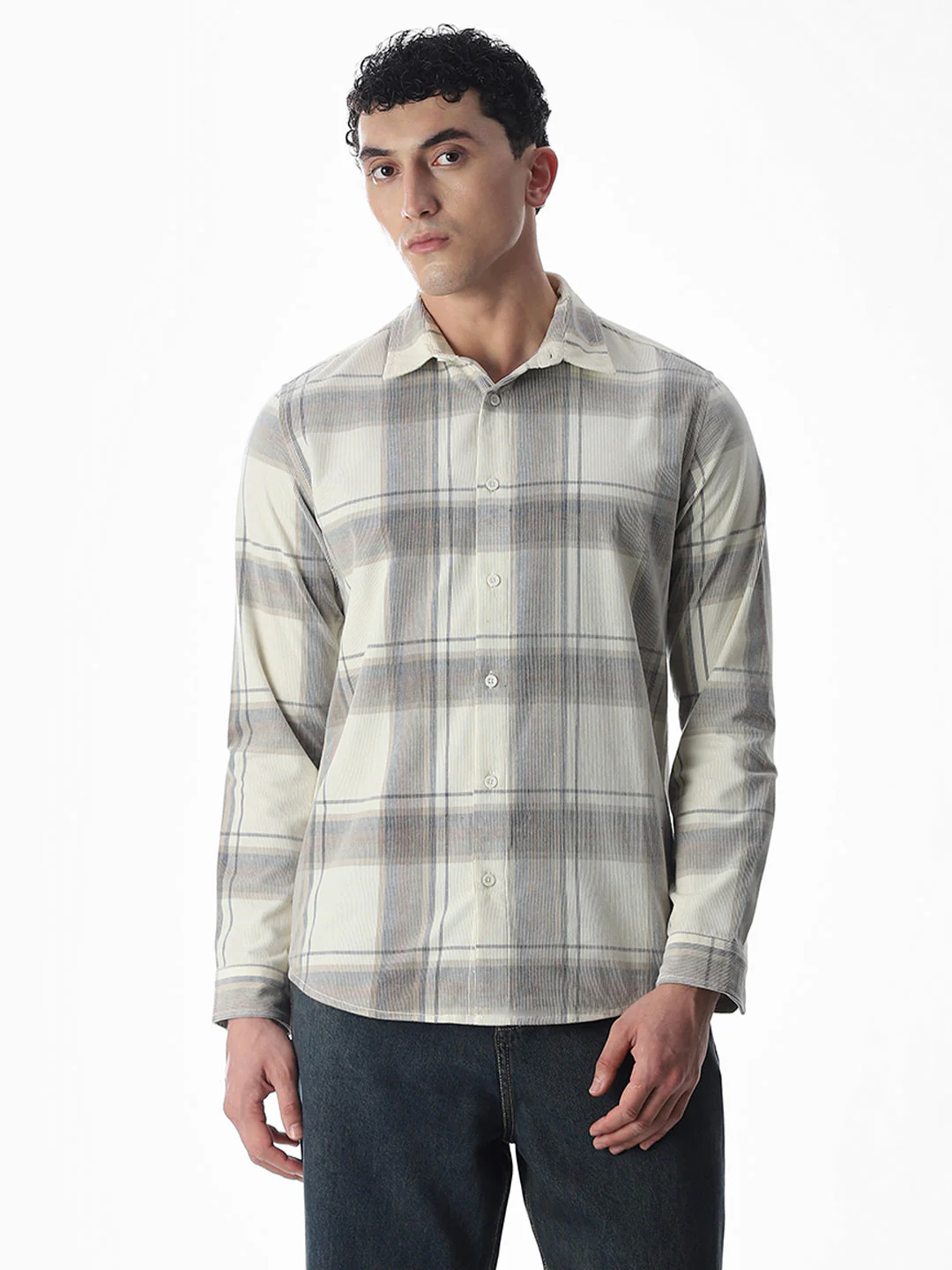 Check Print Cotton Shirt - Image 2