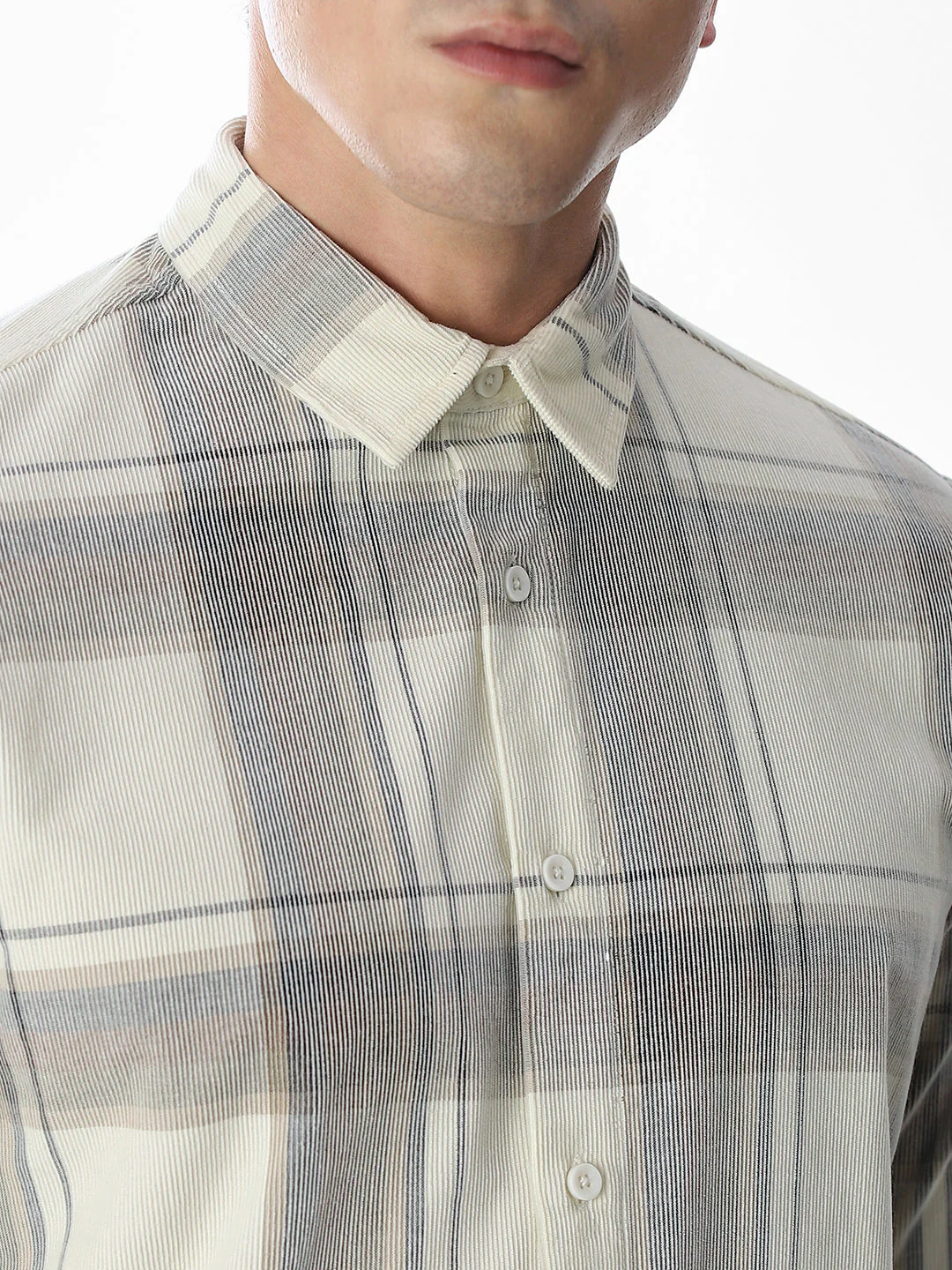 Check Print Cotton Shirt - Image 5