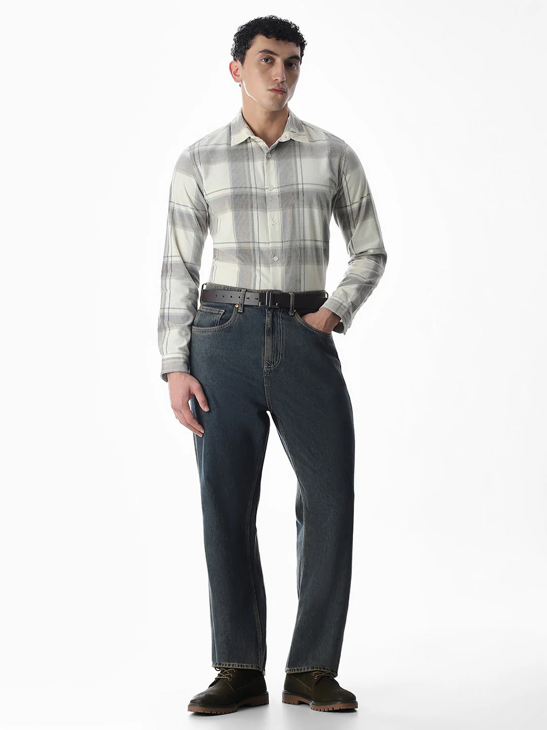 Check Print Cotton Shirt - Image 6