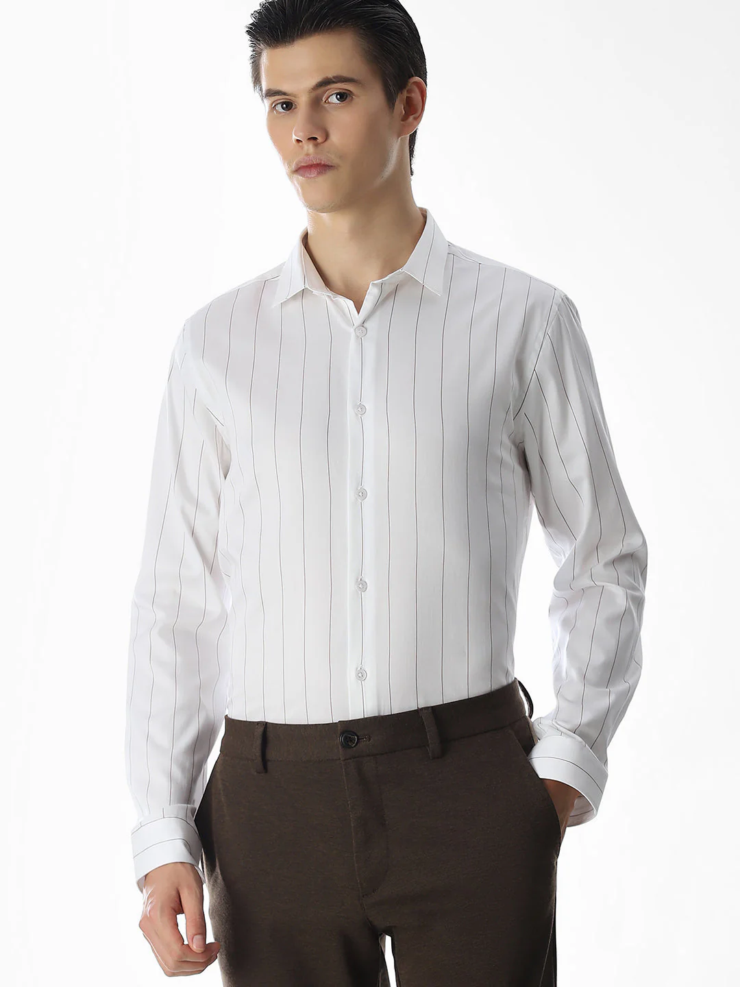 White Striped Cotton Shirt