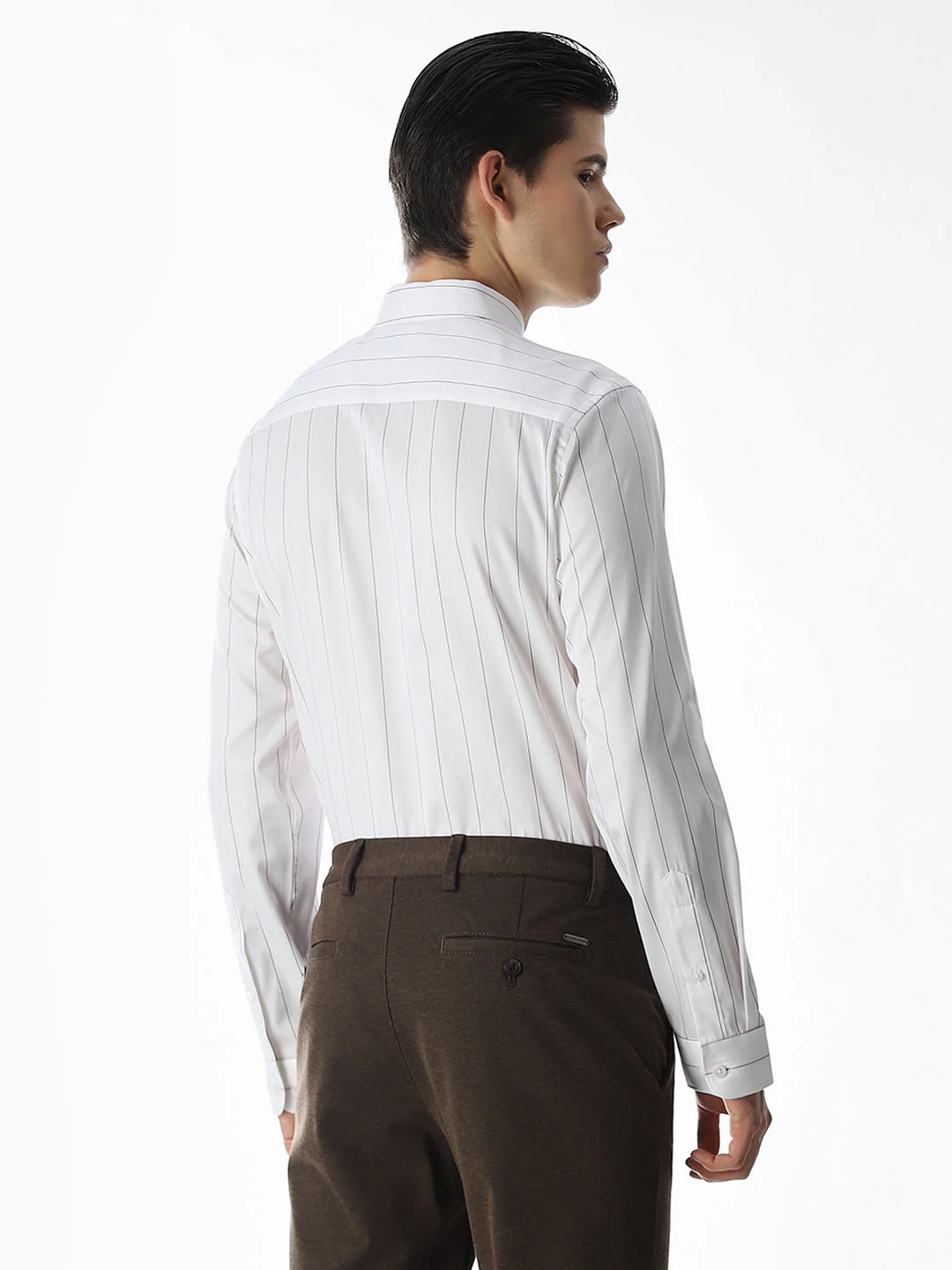 White Striped Cotton Shirt - Image 4