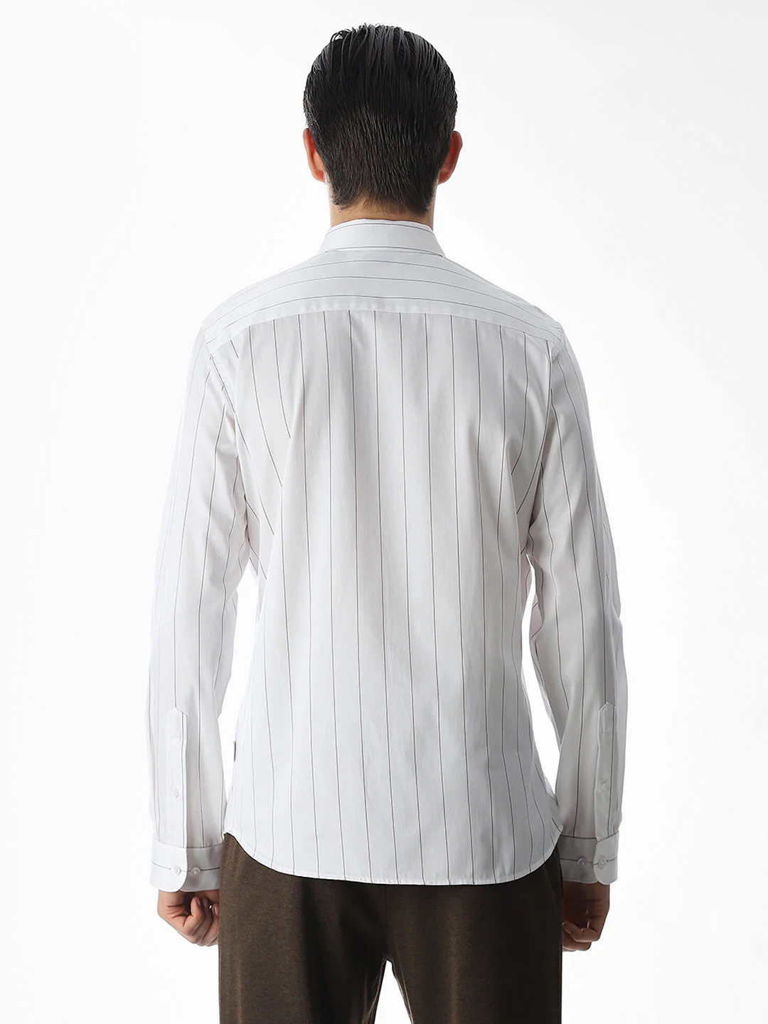 White Striped Cotton Shirt - Image 9