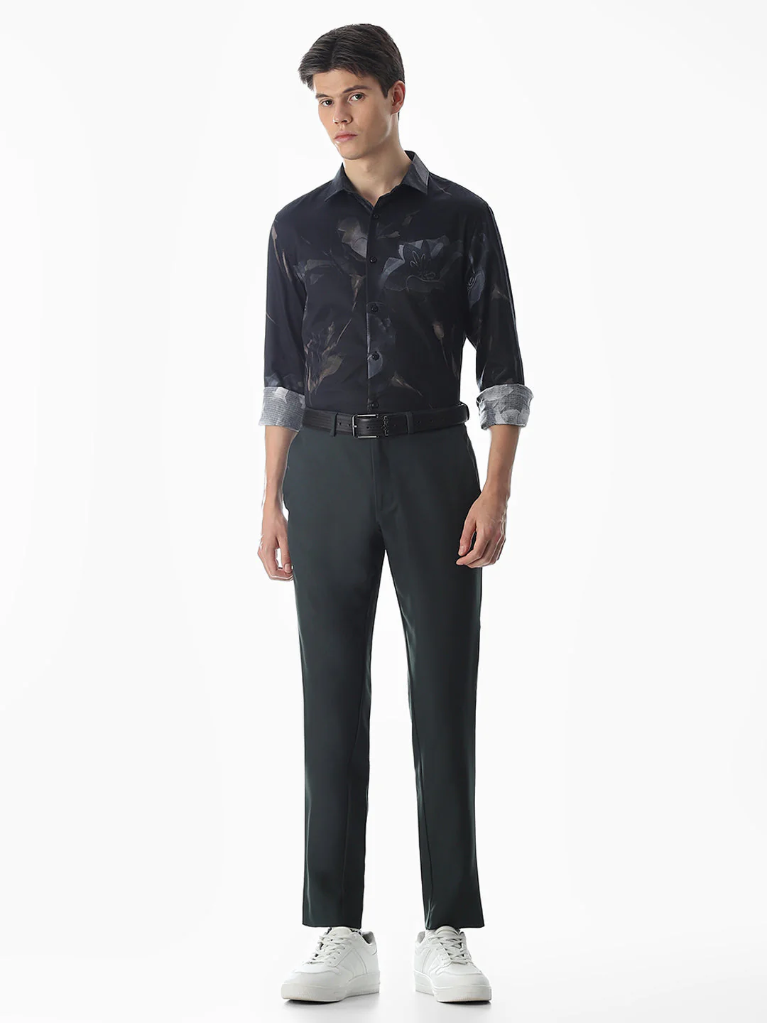 Black Floral Cotton Shirt - Image 6