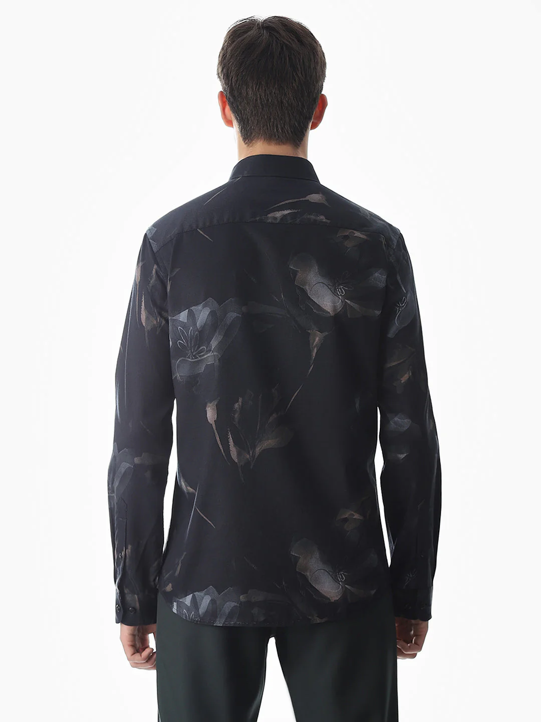 Black Floral Cotton Shirt - Image 9
