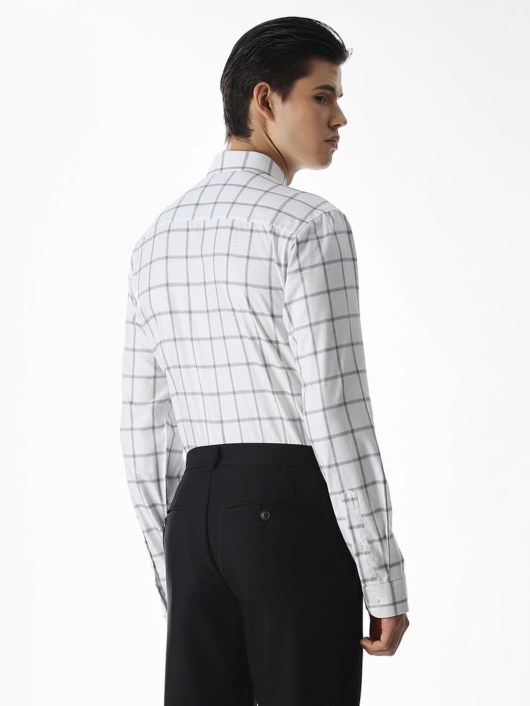 White Check Cotton Shirt - Image 4