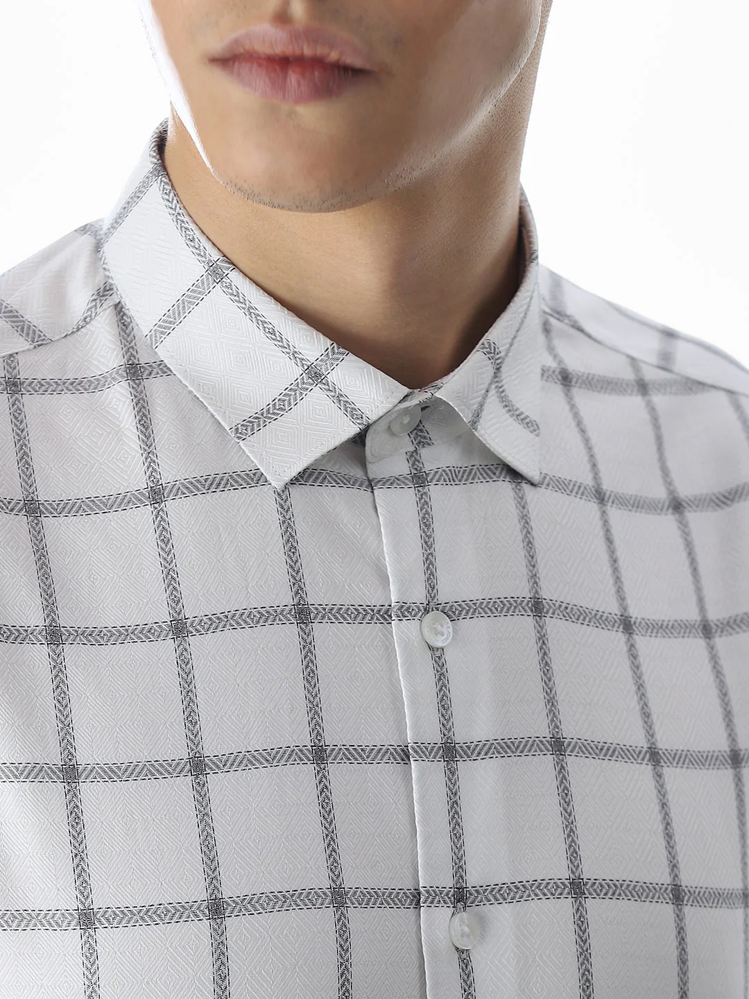 White Check Cotton Shirt - Image 5