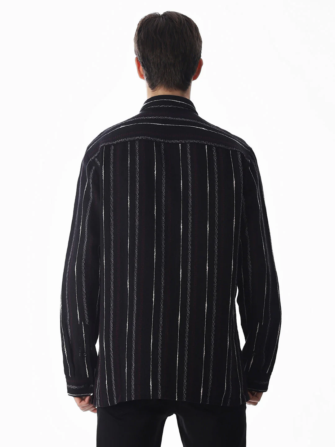 Black Striped Cotton Shirt - Image 9