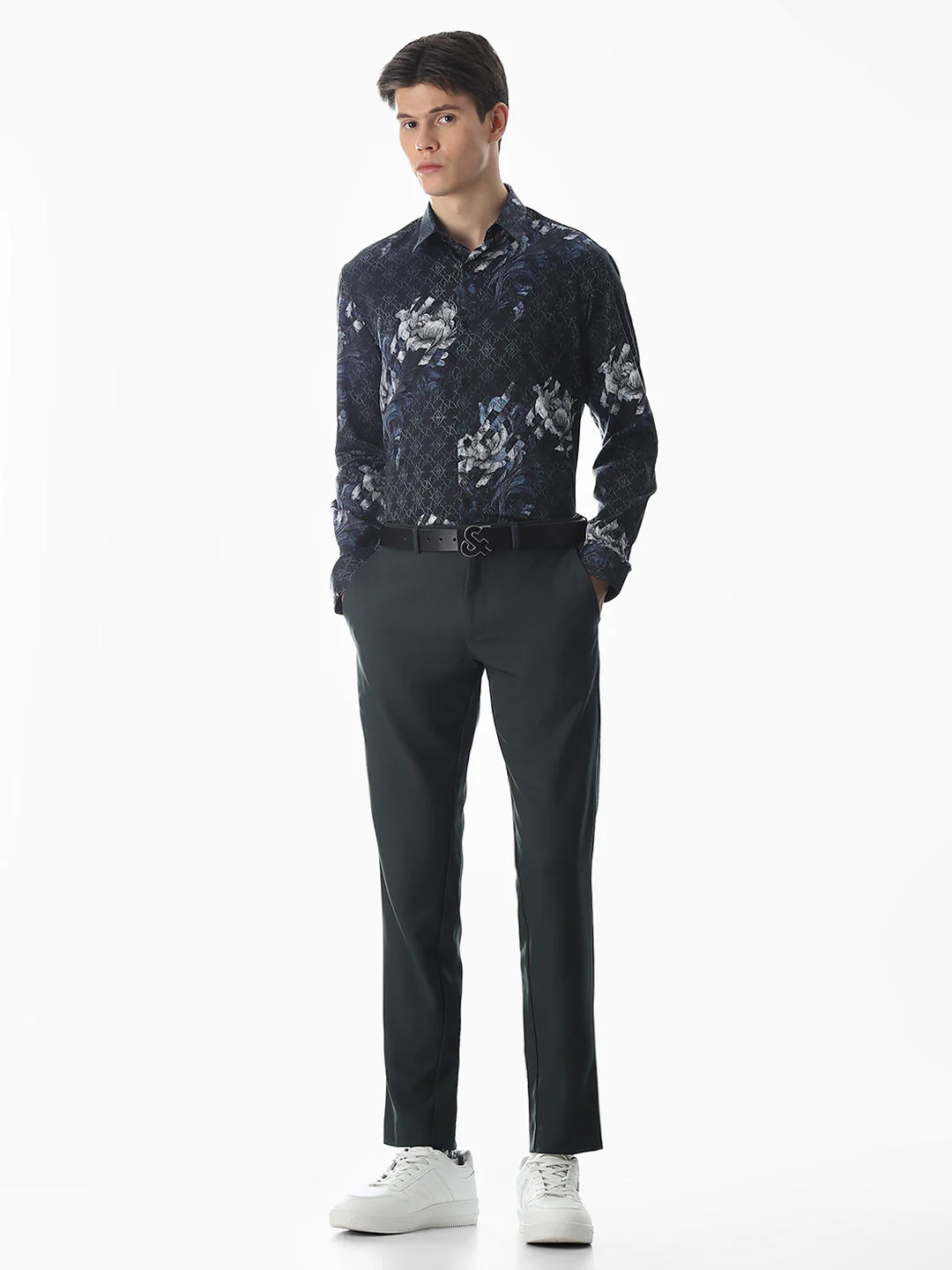 Black Floral Cotton Shirt - Image 6