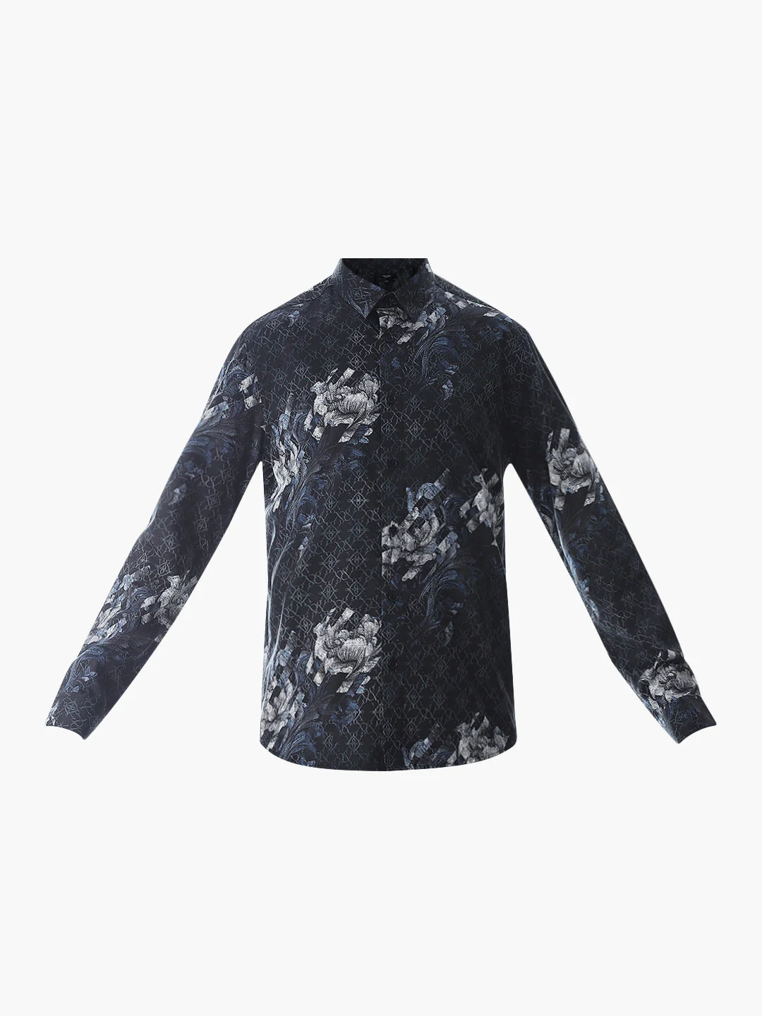 Black Floral Cotton Shirt - Image 7