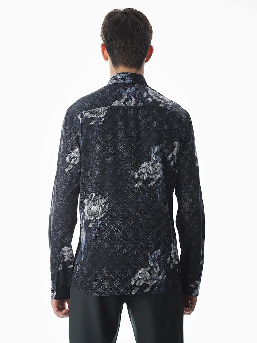 Black Floral Cotton Shirt - Image 9
