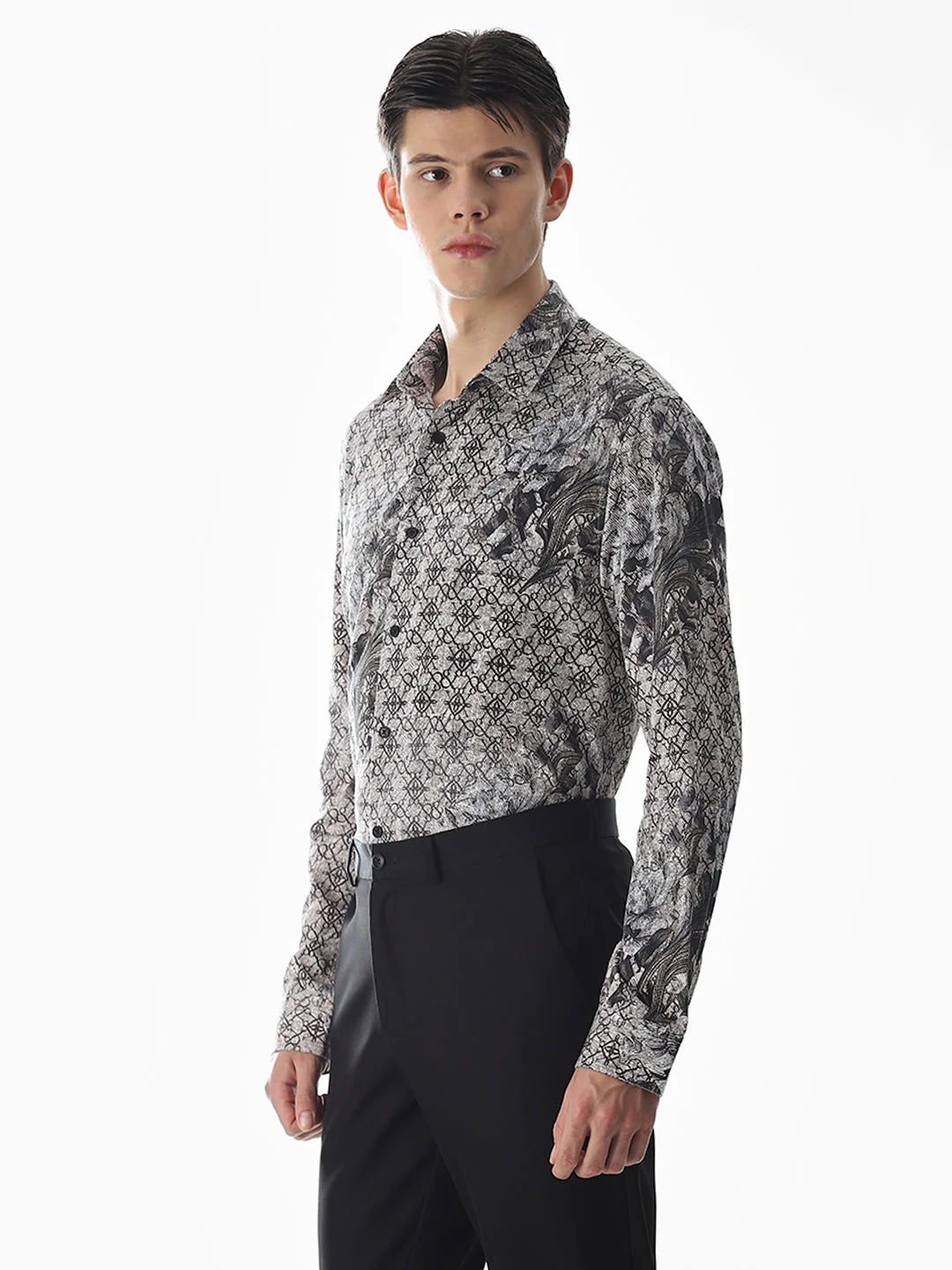 Beige Printed Cotton Shirt - Image 3