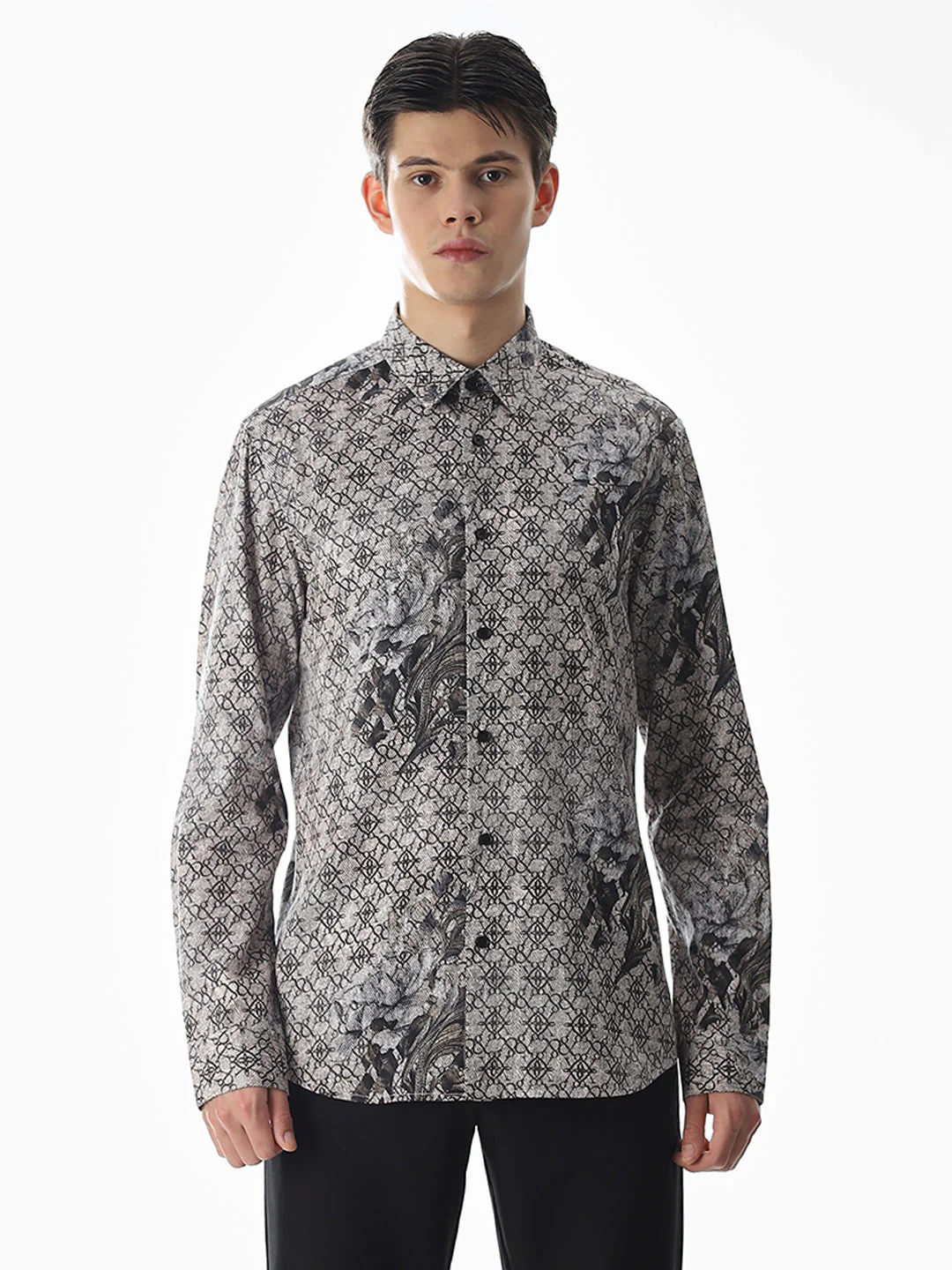Beige Printed Cotton Shirt - Image 8