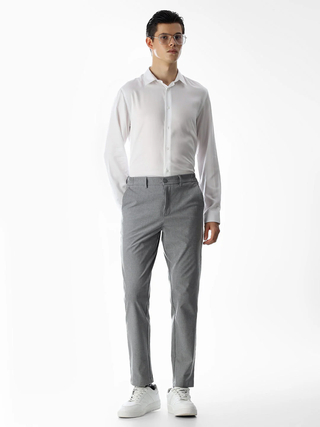 White Tencel Slim Fit Formal Shirt - Image 6