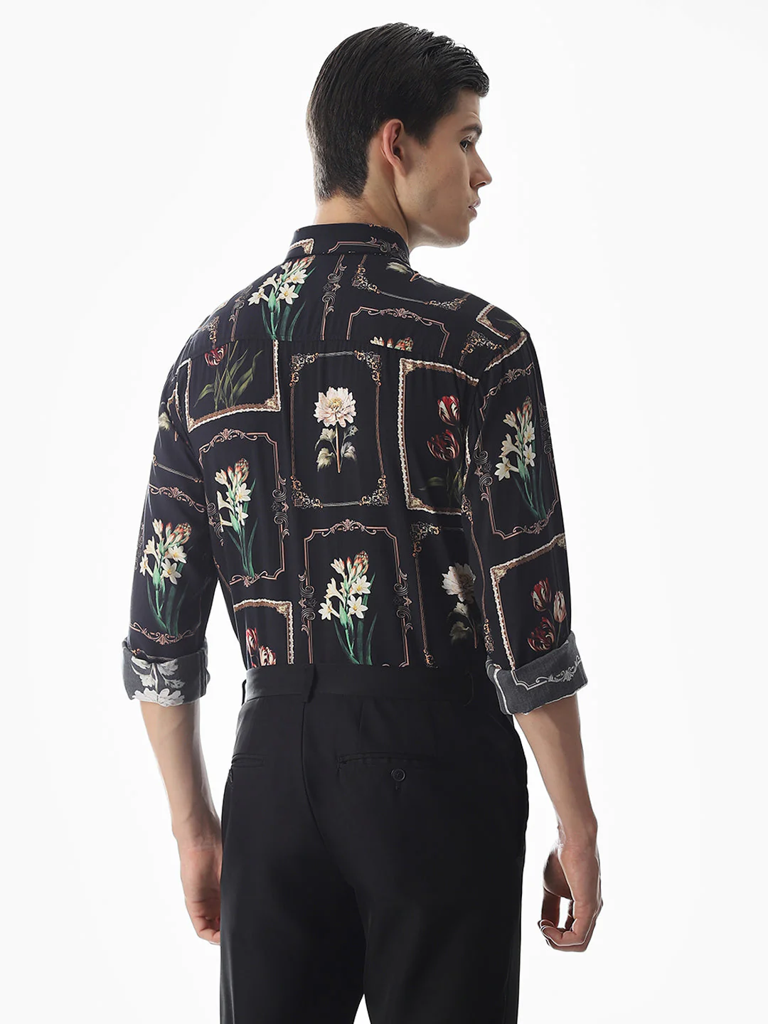Black Printed Viscose Shirt - Image 4