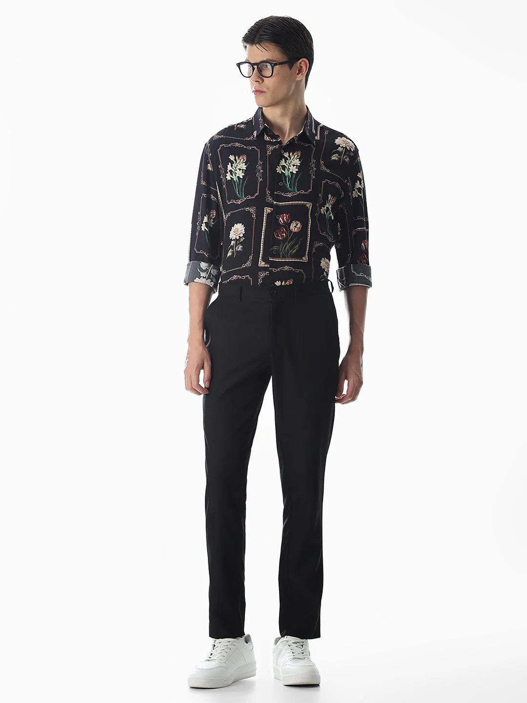 Black Printed Viscose Shirt - Image 6