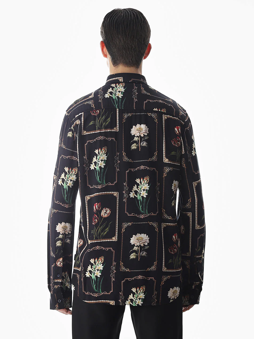 Black Printed Viscose Shirt - Image 9
