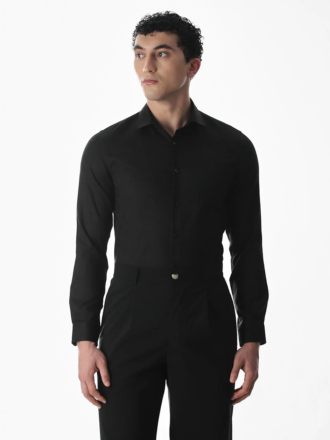 Black Printed Dobby Shirt - Image 2