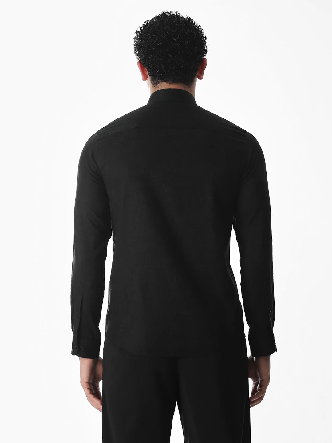 Black Printed Dobby Shirt - Image 9