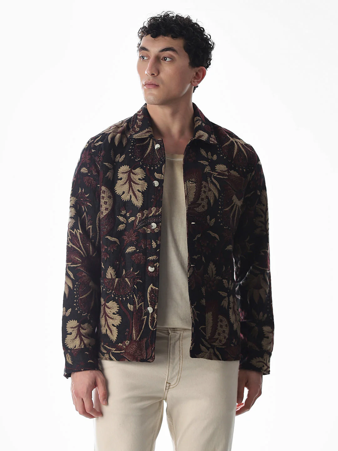 Multi-Colour Jacquard Printed Overshirt - Image 2