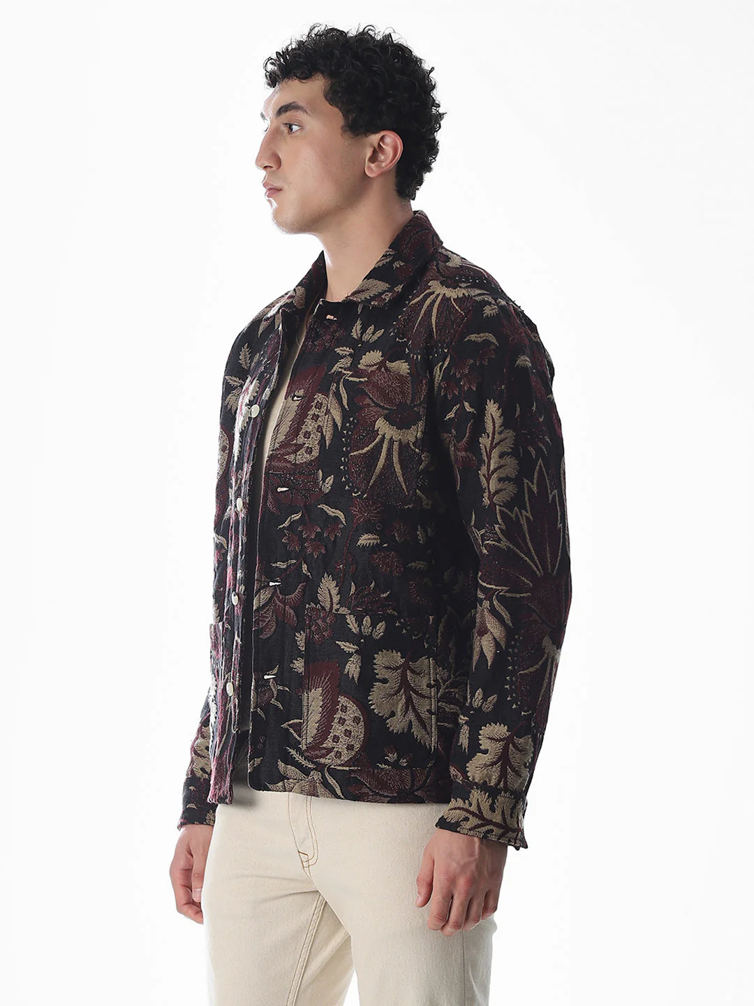 Multi-Colour Jacquard Printed Overshirt - Image 3