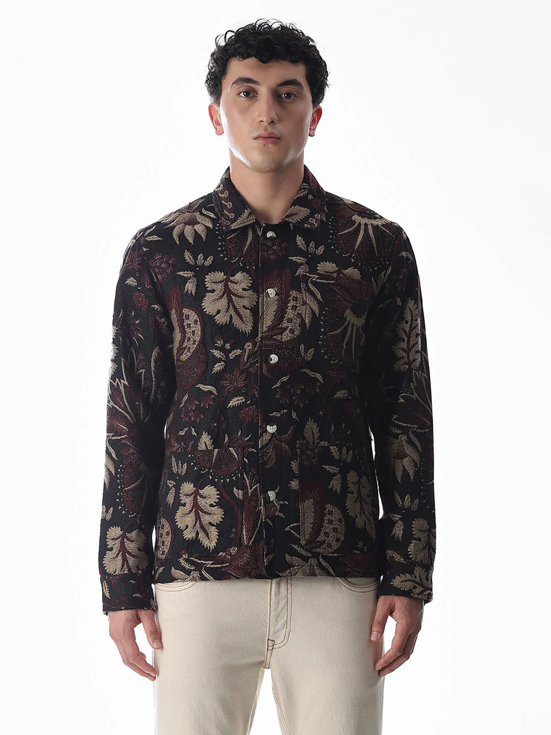 Multi-Colour Jacquard Printed Overshirt - Image 8