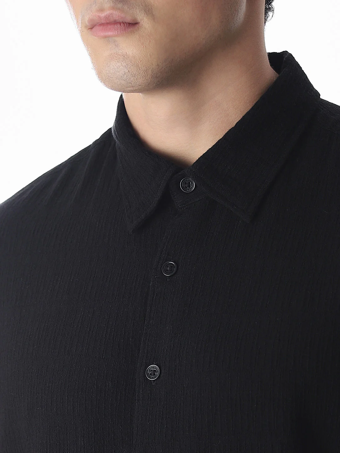 Black Jacquard Oversized Shirt - Image 5