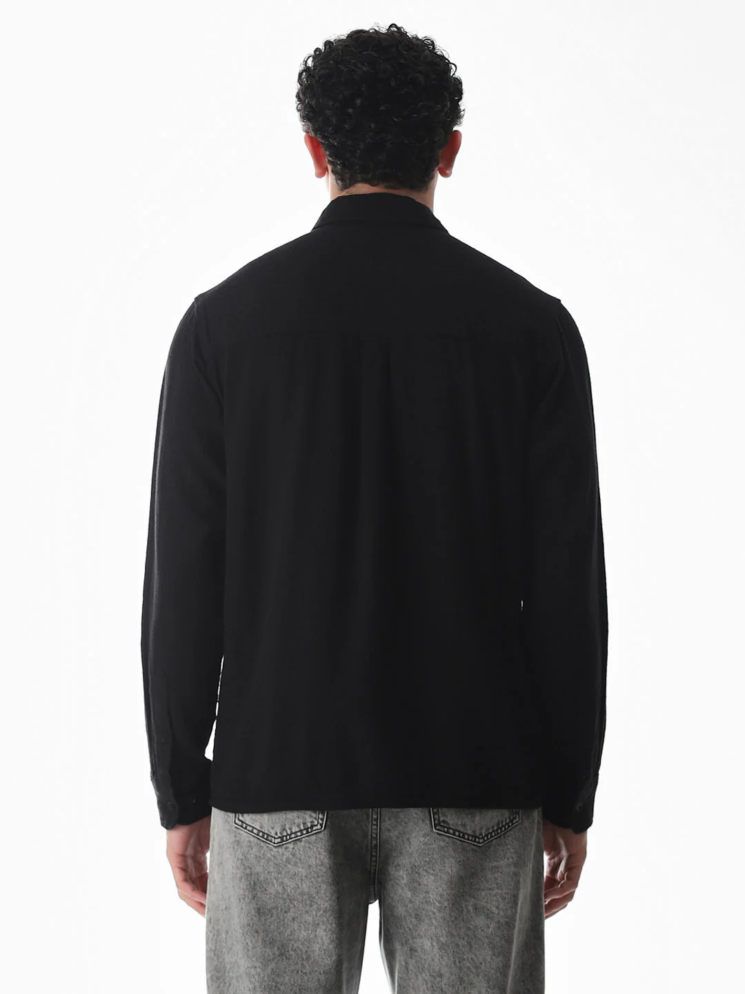 Black Jacquard Oversized Shirt - Image 9