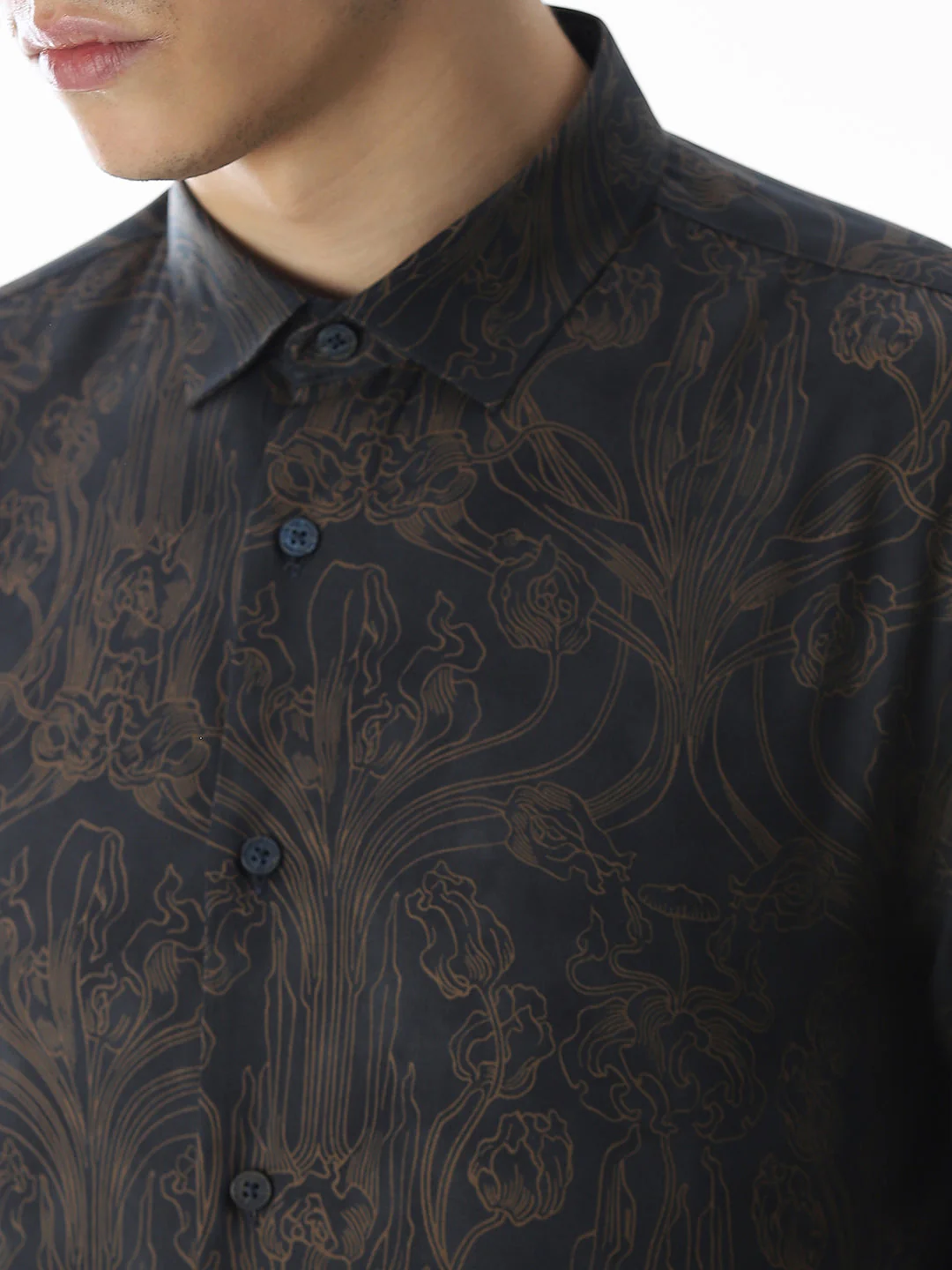 Dark Brown Printed Shirt - Image 5