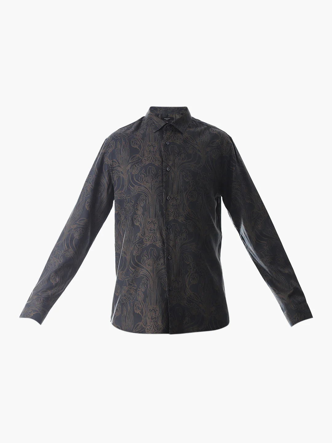 Dark Brown Printed Shirt - Image 7