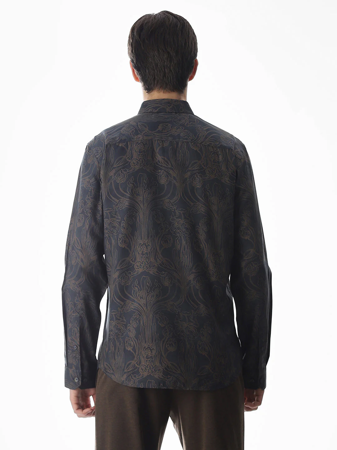 Dark Brown Printed Shirt - Image 9