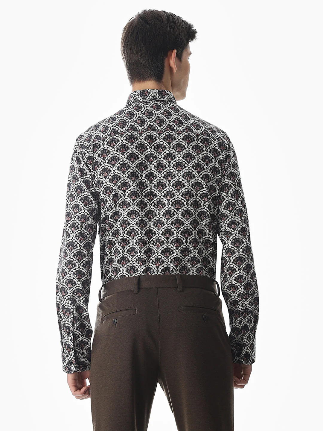 Black Printed Cotton Shirt - Image 4